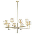 Candelabru modern alama abajururi champagne 10xG9/60W Feme 1977 Jupiter